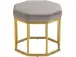 Sitzhocker >Yada< Grau, 38x42x42 cm, Samt, goldene Metallbeine, montiert