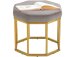 Sitzhocker >Yada< Grau, 38x42x42 cm, Samt, goldene Metallbeine, montiert