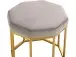 Sitzhocker >Yada< Grau, 38x42x42 cm, Samt, goldene Metallbeine, montiert