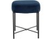 Sitzhocker >Lerry< Blau, 43x37x37 cm, Samt, schwarze Metallbeine