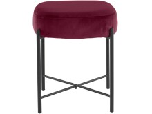 Sitzhocker >Lerry< rot, 43x37x37 cm, Samt, schwarze...