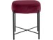 Sitzhocker >Lerry< rot, 43x37x37 cm, Samt, schwarze Metallbeine
