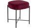 Sitzhocker >Lerry< rot, 43x37x37 cm, Samt, schwarze Metallbeine