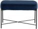 Sitzhocker >Lerry< Blau, 43x67x37 cm, Samt, schwarze Metallbeine, 2-Sitzer