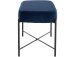 Sitzhocker >Lerry< Blau, 43x67x37 cm, Samt, schwarze Metallbeine, 2-Sitzer