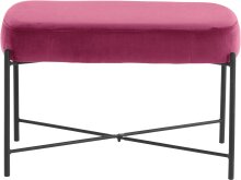 Sitzhocker >Lerry< Bordeauxrot, 43x67x37 cm, Samt, schwarze Metallbeine, 2-Sitzer