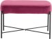Sitzhocker >Lerry< Bordeauxrot, 43x67x37 cm, Samt, schwarze Metallbeine, 2-Sitzer