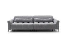 Big-Sofa >Wolve< 2x elektr. Sitzverstellung, 2 Kissen, graublau - 280x108x118cm (BxHxT)