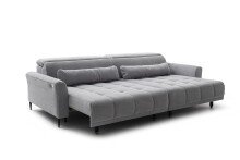 Big-Sofa >Wolve< 2x elektr. Sitzverstellung, 2 Kissen, graublau - 280x108x118cm (BxHxT)