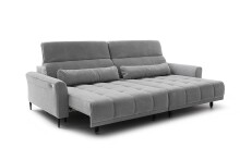 Big-Sofa >Wolve< 2x elektr. Sitzverstellung, 2 Kissen, graublau - 280x108x118cm (BxHxT)