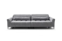 Big-Sofa >Wolve< 1x elektr. Sitzverstellung, 2 Kissen, graublau - 280x108x118cm (BxHxT)