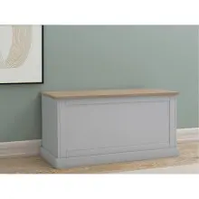 Truhe >Mikkel< in Grau - 90x45x40cm (BxHxT)