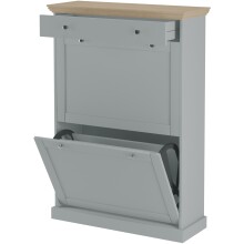 Schuhschrank >Mikkel< in Grau - 80x105x30cm (BxHxT)