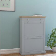 Schuhschrank >Mikkel< in Grau - 80x105x30cm (BxHxT)
