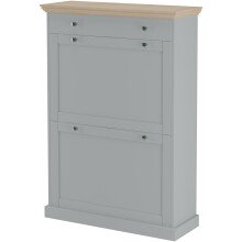 Schuhschrank >Mikkel< in Grau - 80x105x30cm (BxHxT)