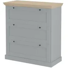 Kommode >Mikkel< in Grau - 75x80x35cm (BxHxT)