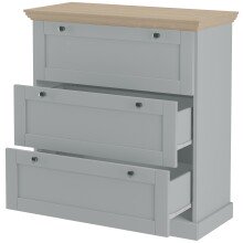 Kommode >Mikkel< in Grau - 75x80x35cm (BxHxT)