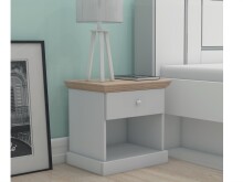 Nachttisch >Mikkel< in Grau - 45x45x35cm (BxHxT)