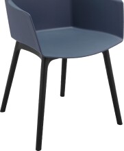 Esszimmerstuhl >Jerrik< (2er Set) in Blau, Kunststoff - 58x84x51cm (BxHxT)