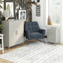 Beistelltisch >Steen< in Grau, Metall - 37x68x39cm (BxHxT)