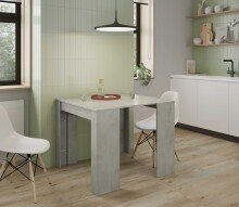 Kulissen-Esstisch >EXTENSIBLE< ausziehbar bis 237cm, Zementgrau Dekor - 90/237x78x51 (BxHxT)