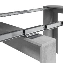 Kulissen-Esstisch >EXTENSIBLE< ausziehbar bis 237cm, Zementgrau Dekor - 90/237x78x51 (BxHxT)