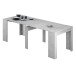 Kulissen-Esstisch >EXTENSIBLE< ausziehbar bis 237cm, Zementgrau Dekor - 90/237x78x51 (BxHxT)