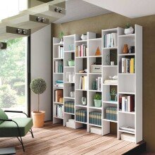 Bücherregal >ITALIAN NEW< in Artik Weiß - 96x192x25 (BxHxT)