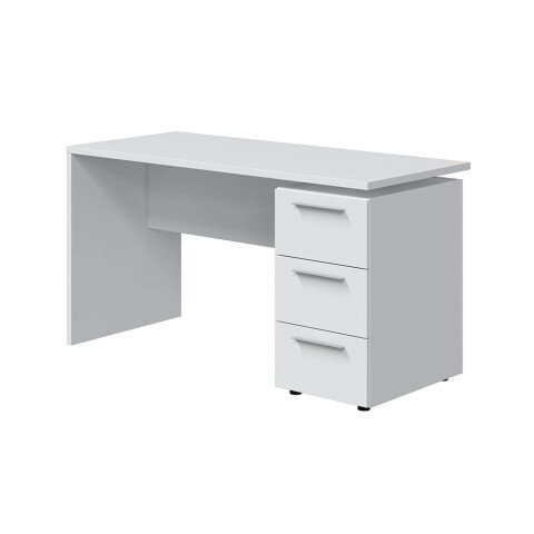 Schreibtisch >STYLUS< 3 Schubladen, in Artik Weiß - 138x74x60 (BxHxT)