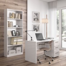 Schreibtisch >STYLUS< 3 Schubladen, in Artik Weiß - 138x74x60 (BxHxT)