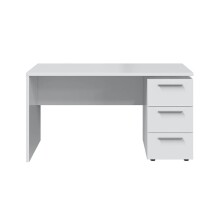 Schreibtisch >STYLUS< 3 Schubladen, in Artik Weiß - 138x74x60 (BxHxT)