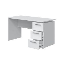 Schreibtisch >STYLUS< 3 Schubladen, in Artik Weiß - 138x74x60 (BxHxT)