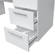 Schreibtisch >STYLUS< 3 Schubladen, in Artik Weiß - 138x74x60 (BxHxT)