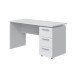 Schreibtisch >STYLUS< 3 Schubladen, in Artik Weiß - 138x74x60 (BxHxT)