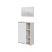 Garderoben-Set >ADHARA< (2-teilig) Canadian Eiche Dekor / Artik Weiß - 77x106x24 (BxHxT)