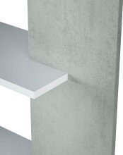 Anbauregal >ALIDA< Bücherregal, Zementgrau Dekor - 90x180x25 (BxHxT)