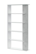Anbauregal >ALIDA< Bücherregal, Zementgrau Dekor - 90x180x25 (BxHxT)