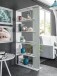Anbauregal >ALIDA< Bücherregal, Zementgrau Dekor - 90x180x25 (BxHxT)
