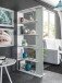 Anbauregal >ALIDA< Bücherregal, Zementgrau Dekor - 90x180x25 (BxHxT)