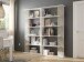 Anbauregal >ALIDA< Bücherregal, Zementgrau Dekor - 90x180x25 (BxHxT)