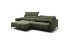Wohnlandschaft >Wolve< Kopfteilverstellung, 2 Kissen, Cord grün - 277x108x179cm (BxHxT)