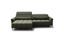 Wohnlandschaft >Wolve< Kopfteilverstellung, 2 Kissen, Cord grün - 277x108x179cm (BxHxT)