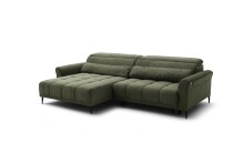 Wohnlandschaft >Wolve< Kopfteilverstellung, 2 Kissen, Cord grün - 277x108x179cm (BxHxT)