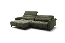 Wohnlandschaft >Wolve< Kopfteilverstellung, 2 Kissen, Cord grün - 277x108x179cm (BxHxT)