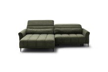 Wohnlandschaft >Wolve< Kopfteilverstellung, 2 Kissen, Cord grün - 277x108x179cm (BxHxT)