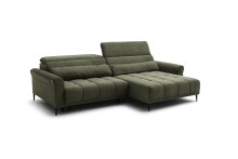 Wohnlandschaft >Wolve< Kopfteilverstellung, 2 Kissen, Cord grün - 277x108x179cm (BxHxT)