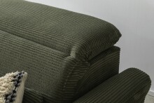 Wohnlandschaft >Wolve< Kopfteilverstellung, 2 Kissen, Cord grün - 277x108x179cm (BxHxT)