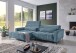 Wohnlandschaft >Wolve< Kopfteilverstellung, 2 Kissen, Cord blau - 277x108x179cm (BxHxT)
