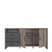 Sideboard >NOTE< 2 Türen, 3 Schübe, Beton / Kiefer Dekor - 189,6x93,4x43,1cm (B/H/T)