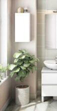 Hängeschrank >DESTAL< 1 Tür, 2 Böden, in Weiß glänzend - 30x60x16 (BxHxT)